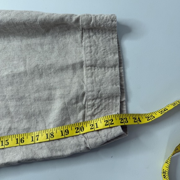 Pure Jill Pants Womens 2X Beige Linen Cropped Tapered Pull on Pockets Coastal - Picture 11 of 13